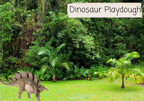 Dinosaur playdough mat for continuous provision EYFS