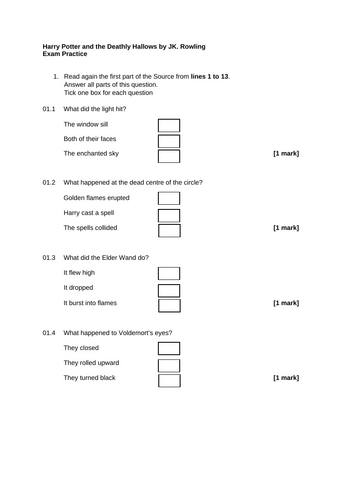 New AQA 2026 English GCSE Paper 1 (Harry Potter)