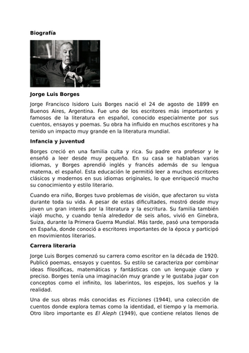 Jorge Luis Borges – Biography