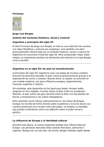 Ficciones by Jorge Luis Borges – Historical Context - Argentina in the Early 20th Century