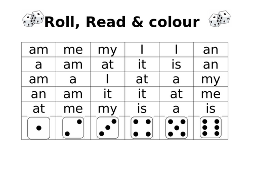 Common words - Roll & colour