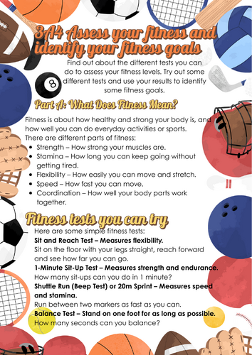 ASDAN PDP- 3A4 Assess your fitness and  identify your fitness goals