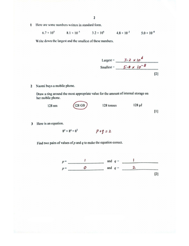 STAGE 9 PROGRESSION TEST MATHEMATICS PAPER 1 (2025) WORKED SOLUTIONS