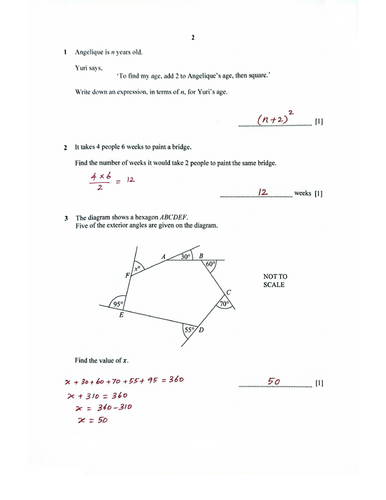 STAGE 9 PROGRESSION TEST MATHEMATICS PAPER 2 (2025) WORKED SOLUTIONS