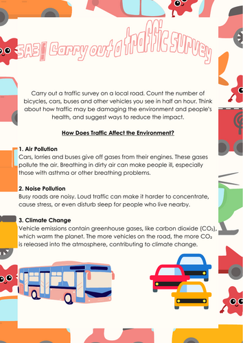 ASDAN PDP 5A3: Carry out a traffic survey