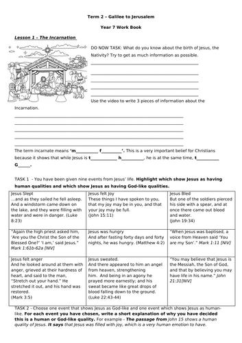 Year 7 Galilee to Jerusalem Booklet