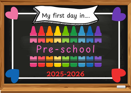 First day of preschool frame
