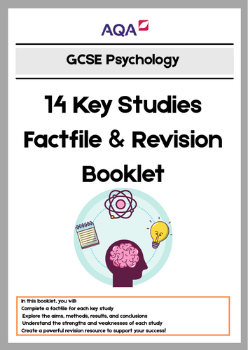 GCSE Psychology- AQA Key studies booklet