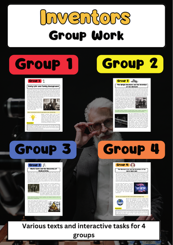 Inventors Group Work:  Edison, Wright, Curie, Berners-Lee
