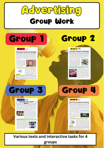 Advertising Group Work: Subtopics, Texts, Answers, Techniques, Ethics, Targeting