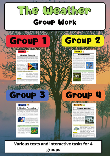 Weather Group Work Activities – Elements, Instruments, Forecasting, Extreme Weather