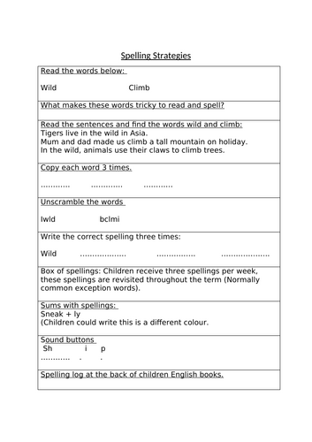 Spelling Strategies