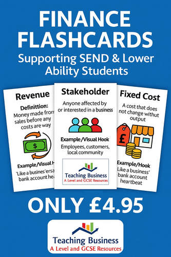SEND Materials - Finance Key Term Flashcards