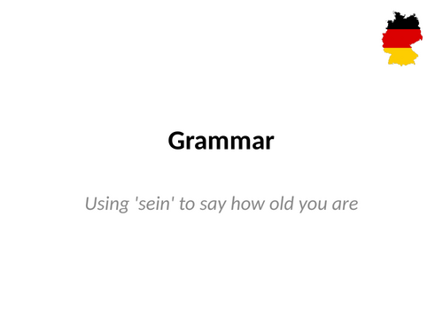 Giving ages / Using "sein" to give ages