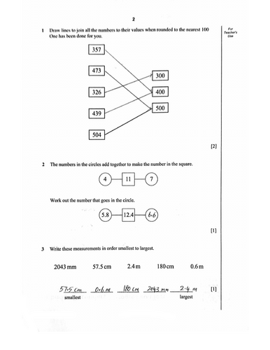 STAGE 7 PROGRESSION TEST MATHEMATICS PAPER 2 (2011) WORKED SOLUTIONS