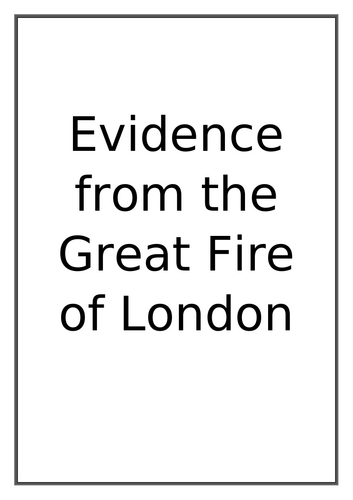 Sources - The Great Fire of London