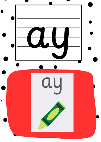 Ready Steady Phonics Phase 5 Phonics Posters Rainbow Polka Dot Theme