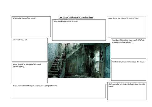 Creative Writing - Setting Planning Sheet - Creepy House / Ghost Story
