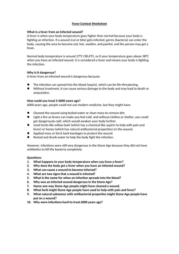 Wolf Brother - Fever Context Worksheet