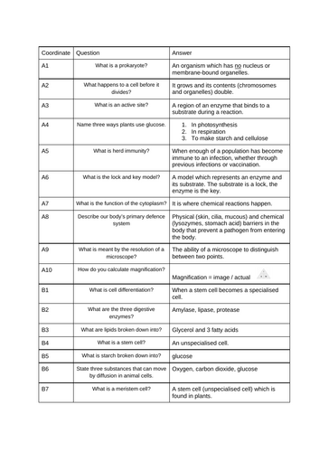Biology Battleships Game