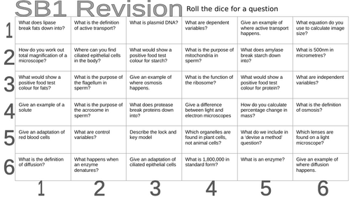 Dice Revision - SB1