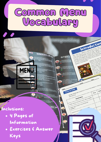 Common Menu Vocabulary: Food Terms and Descriptions