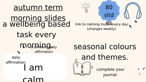 Autumn Term Daily Wellbeing Morning Activity Slides