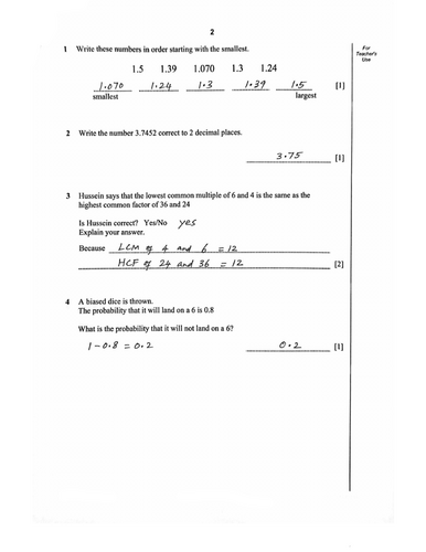 STAGE 8 PROGRESSION TEST MATHEMATICS PAPER 2 (2011) WORKED SOLUTIONS
