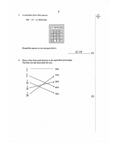 STAGE 8 PROGRESSION TEST MATHEMATICS PAPER 1 (2018) WORKED SOLUTIONS