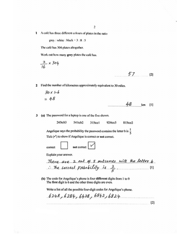 STAGE 8 PROGRESSION TEST MATHEMATICS PAPER 2 (2020) WORKED SOLUTIONS