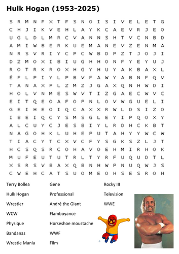 Hulk Hogan Word Search
