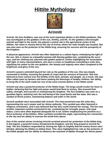 Hittite Gods Unit Assignment Bundle (19 Assignments)