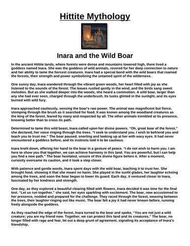 Hittite Myth: Inara and the Wild Boar “Article & Questions” Assignment