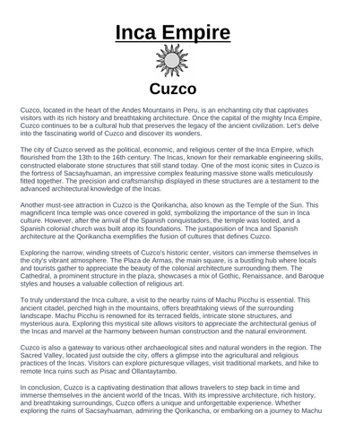 Inca Empire: Cuzco “Article & Questions” Assignment