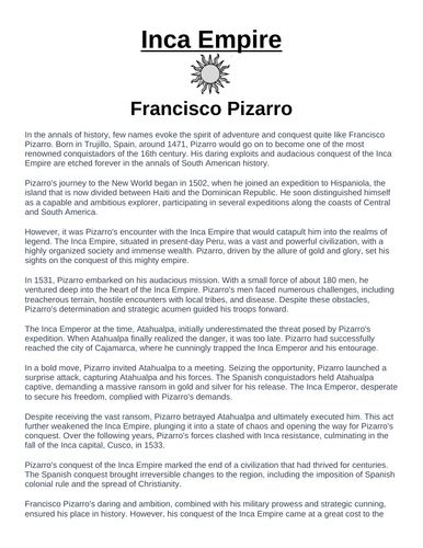 Inca Empire: Francisco Pizarro “Article & Questions” Assignment