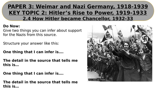 EDEXCEL GCSE HISTORY WEIMAR AND NAZI GERMANY LESSON 19  THE DEATH OF THE WEIMAR REPUBLIC
