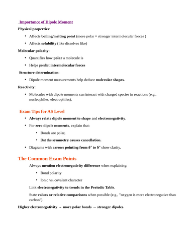 Bond polarity and electronegativity for Cambridge & Edexcel AS level chemistry