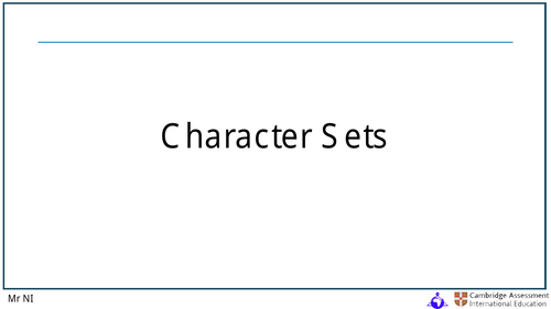 Lesson 6 - Character Sets