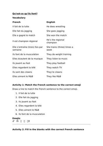 Qu’est-ce qu’ils font?