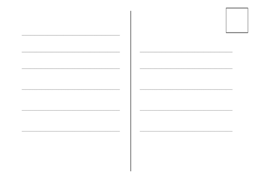 Postcard template - blank writing frame