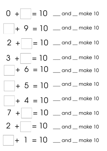 Number Bonds to 10 Intervention