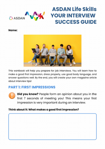 ASDAN Living Independently - Career Management - How to present yourself in interviews - B1