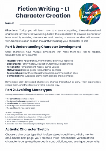 KS3 Creative Writing Resources Bundle 1