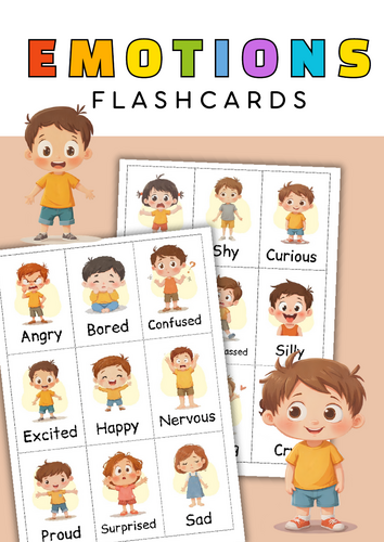 Feelings and Emotions Flashcards for Kids – Fun Visual Learning Cards for ESL