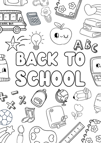 Back To School Mindful Colouring Activity Worksheet