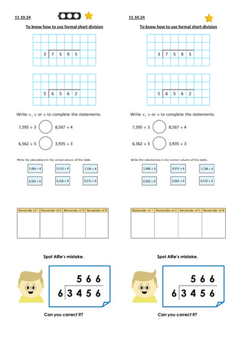 Formal short division
