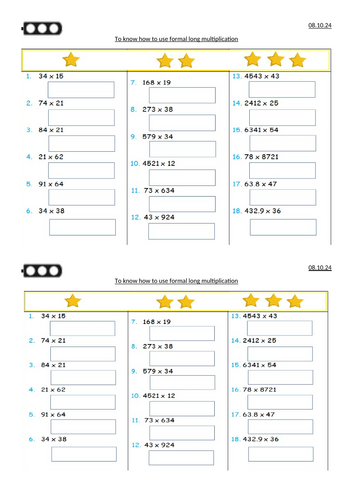 Long multiplication