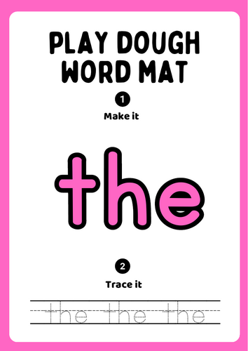 Little Wandle tricky word playdough mats