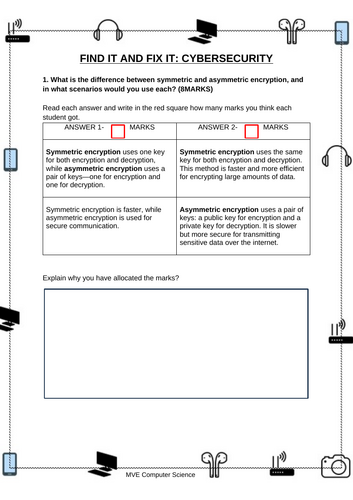 Find it Fix it - Cybersecurity Worksheet