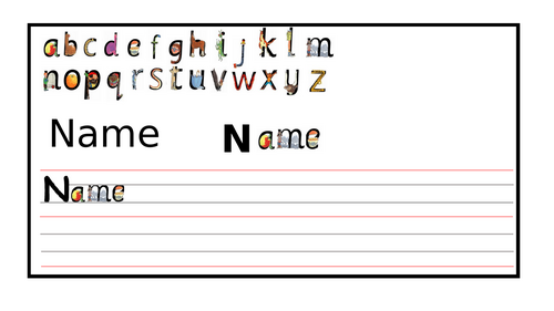 Read Write Inc- name label- handwriting practise